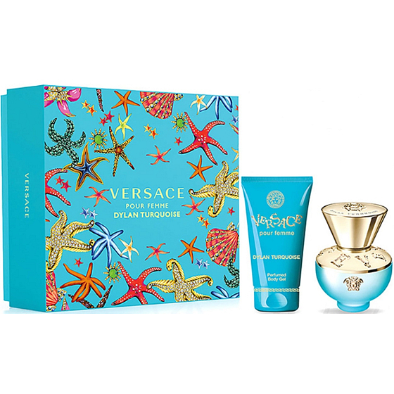 Versace Dylan Turquoise toaletná voda 30 ml + telový gél 50 ml, darčeková sada pre ženy