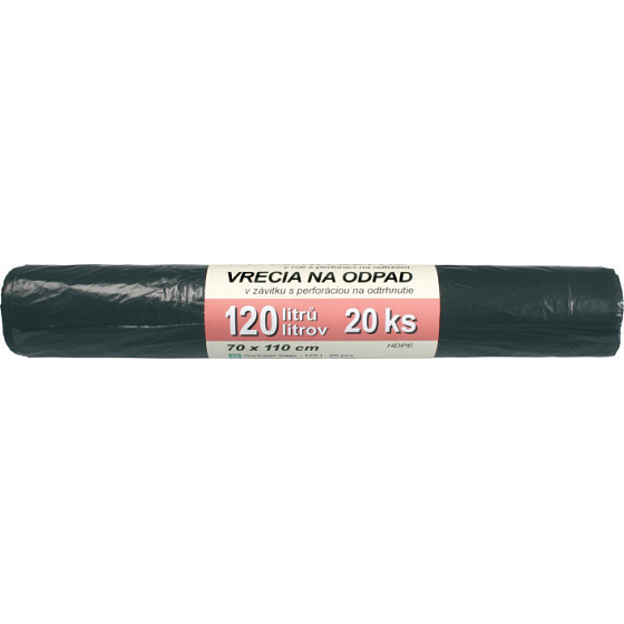 Spokar Vrecia na odpad 120 litrov, 70 x 110 cm, materiál HDPE, role 20 kusov