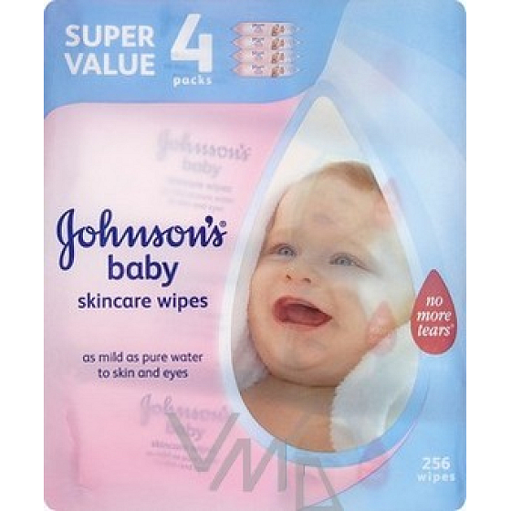 Johnsons Baby Wipes Skincare vlhčené obrúsky 256 kusov