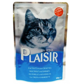 Plaisir Cat Pstruh a krevety kapsička 100 g