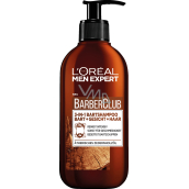 Loreal Paris Men Expert BarberClub Beard Face & Hair Wash 3v1 gél pre dennú starostlivosť o tvár, fúzy a vlasy dávkovač 200 ml