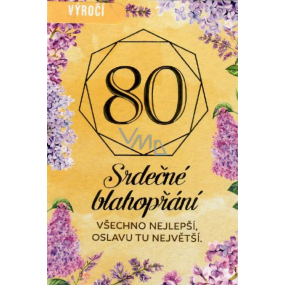Nekupto Blahoželanie k narodeninám 80 Srdečné blahoželanie 115 x 170 mm