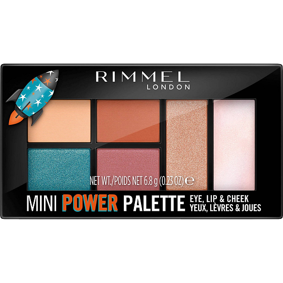Rimmel London Mini Power Palette paletka očných tieňov, pery a tváre 004 Pioneer 6,8 g