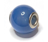 Quartz modrý prívesok okrúhly prírodný kameň 14 mm, otvor 4,2 mm 1 kus, najdokonalejší liečiteľ