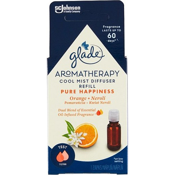 Glade Aromatherapy Cool Mist Diffuser Pure Happiness Pomaranč + Neroli esenciálny olej 17,4 ml
