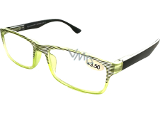Berkeley Dioptrické okuliare na čítanie +3,5 plastové zelené, čierne pruhy 1 kus MC2248