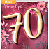 Nekupto karta 70 rokov 150 x 150 mm Happy Birthday fialová