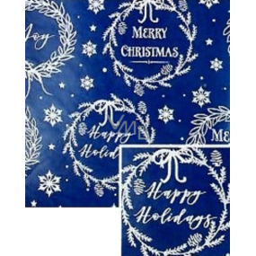 Nekupto Vianočný baliaci papier na darčeky 70 x 500 cm Tmavo modrý, Merry & Bright