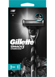 Holiaci strojček Gillette Mach3 Charcoal + náhradné hlavice 2 kusy pre mužov