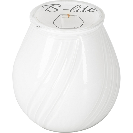 B-lite záhradná sviečka v skle, biela, 120 g