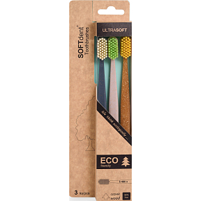 SOFTdent Eco zubný kartáčik, extra mäkký, 3 ks