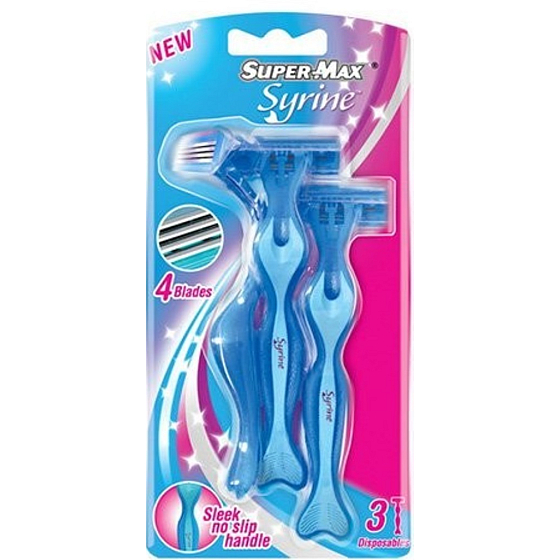 Super-Max Syrine 4břitý holiaci strojček pre ženy 3 kusy