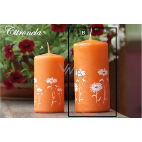 Lima Citronela sviečka proti komárom s vôňou kvetov oranžový valec 60 x 120 mm