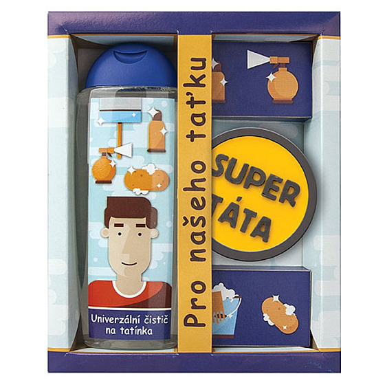 Bohemia Gifts Pre otecka sprchový gél 300 ml a Super otec ručne vyrábané toaletné mydlo 50 g kozmetická sada
