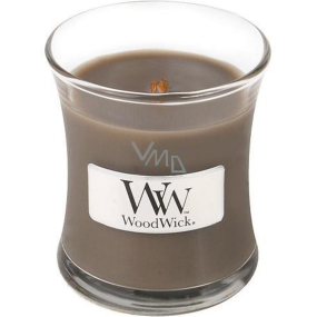 Woodwick Sand & Driftwood - Piesok a naplavené drevo vonná sviečka s dreveným knôtom a viečkom sklo malá 85 g