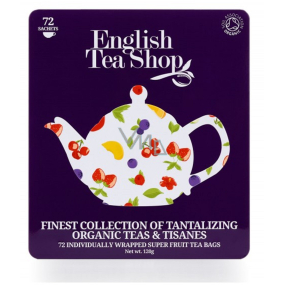 English Tea Shop Bio Prémiová kolekcia ovocných a bylinkových čajov 72 kusov biologicky odbúrateľných nálevových vrecúšok, 9 príchuťou, 108 g, darčeková kazeta