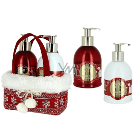 Vivian Gray Red Christmas luxusné tekuté mydlo 250 ml + mlieko na ruky 250 ml, kozmetická sada