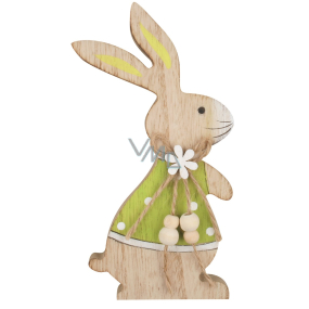 Zajac v zelenom drevený na postavenie 15 cm