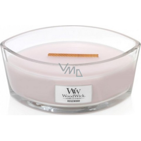 Woodwick Rosewood - Palisander vonná sviečka s dreveným širokým knôtom a viečkom sklo loď 453 g