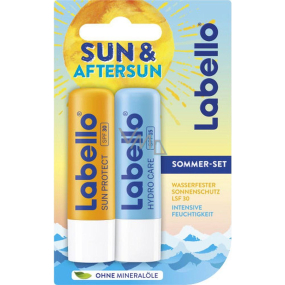 Labello Sun & After Sun Sun Protect balzam na pery SPF30 4,8 g + Hydro Care SPF15 balzam na pery 4,8 g, duopack