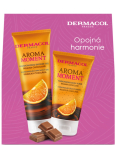 Dermacol Aroma Moment Belgian Chocolate - sprchový gél Belgian Chocolate 250 ml + telový peeling 150 ml, kozmetická sada pre ženy