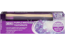Xoc Purple Whitening bieliaca zubná pasta 100 ml + bambusová zubná kefka 1 ks