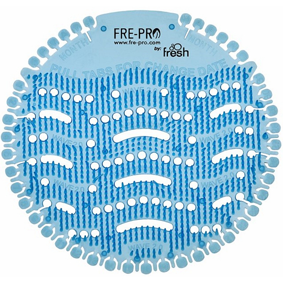 Fre Pro Wave 2.0 Bavlnené voňavé sitko do pisoára modré 19 × 20,3 × 1,9 cm 54 g 2 kusy, duopack