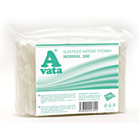 A Vata Normal elastické vatové tyčinky v sáčku 200 kusov