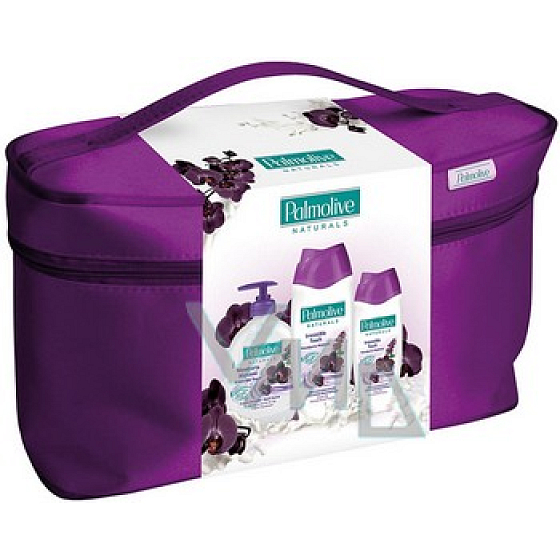 Palmolive Black Orchid sprchový gél 250 ml + pena 500 ml + tekuté mydlo 300 ml + taška, kozmetická sada