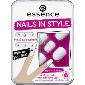 Essence Nails In Style umelé nechty 01 The White It-Piece 12 kusov
