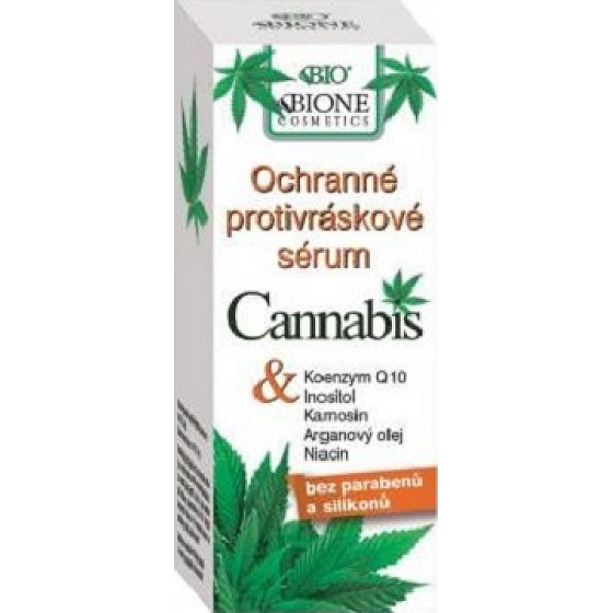 Bione Cosmetics Cannabis ochranné protivráskové sérum pre všetky typy pleti 40 ml