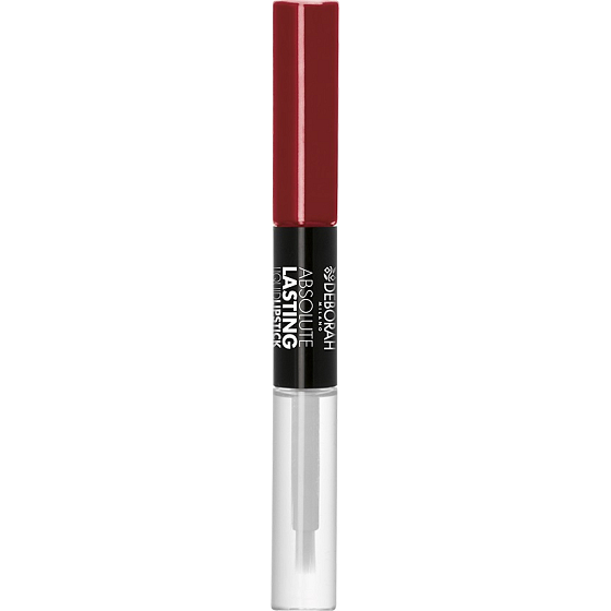 Deborah Milano Absolute Lasting Liquid Lipstick 2v1 rúž a lesk na pery 08 Classic Red 2 x 4 ml
