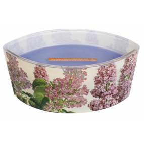 Woodwick obtisky Lilac - Orgován vonná sviečka s dreveným širokým knôtom a viečkom sklo loď 453 g