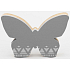 Nekupto Home Decor Drevená dekorácia motýlik sivý 12 x 8 cm