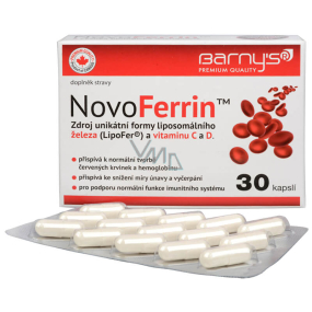 Barnys NovoFerrin zdroj unikátny formy lipozomálneho železa a vitamínu C a D 30 kapslí