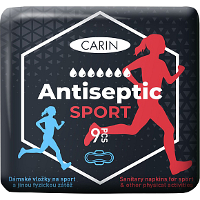 Carin Antiseptic Sport Ultra dámske vložky, 9 ks Carin Antiseptic Sport Ultra dámske vložky, 9 ks