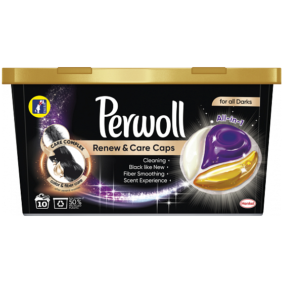 Perwoll Renew & Care Caps kapsuly na pranie čiernej bielizne 10 dávok 145 g
