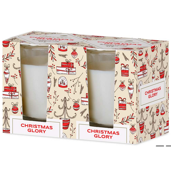 Emocio Christmas Glory - Sviečka s vôňou Cookie and Cream 52 x 65 mm 2 kusy v krabici
