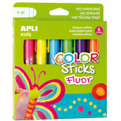 Apli Color Sticks neónové suché temperové farby 6 x 6 g, sada