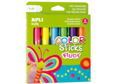 Apli Color Sticks neónové suché temperové farby 6 x 6 g, sada