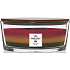 WoodWick Trilogy Hearthside Foyer - Sedenie pri krbe vonná sviečka s dreveným knôtom a viečkom sklenená loďka 453 g