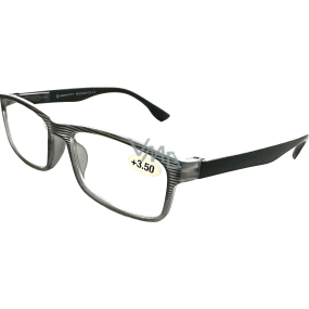 Berkeley Dioptrické okuliare na čítanie +3,5 plastové čierne, čierne pruhy 1 kus MC2248