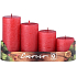 Emocio Adventný rustikálny kovový valec s červenou sviečkou 4 kusy