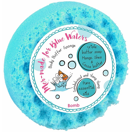 Bomb Cosmetics Mermade for Blue Water prírodná masážna sprchová hubka s vôňou 200 g