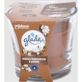 Glade Sensual Sandalwood & Jasmine vonná svíčka ve skle, doba hoření až 32 hodin 112 g