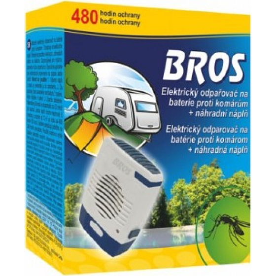 Bros Elektrický odparovač na batérie proti komárom 1 kus + náplň + batérie