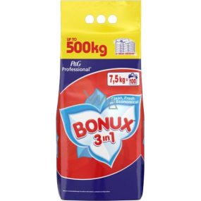Bonux Regular 3v1 prací prášok na bielu bielizeň 100 dávok 7,5 kg