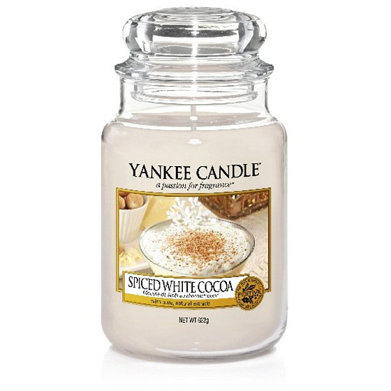 Yankee Candle Spice White Cocoa - Korenené biele kakao vonná sviečka Classic veľká sklo 623 g