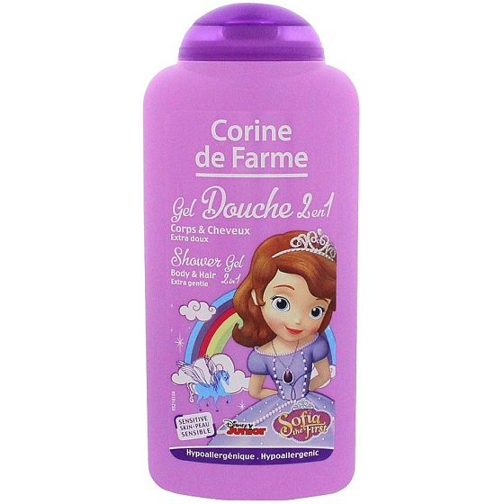 Corine de Farmu Disney Princess Sofia The First 2v1 šampón na vlasy a sprchový gél pre deti 250 ml