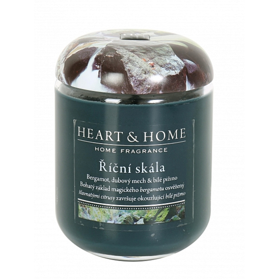 Heart & Home Riečna skala Sójová vonná sviečka veľká horí až 70 hodín 340 g